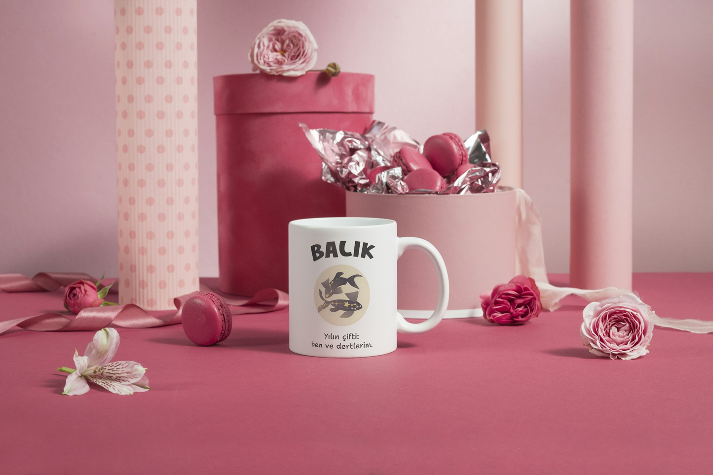 Balık Burcu Baskılı Kupa Bardak
